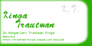 kinga trautman business card